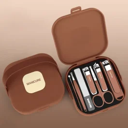 Anti-Splash Nail Care 8 Pcs Manicure Set (Brown)